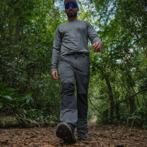 imagem de Calça de Caminhada com reforço Santiago Masculina Cinza - Kailash