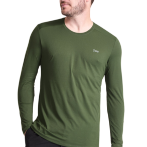 imagem de Camiseta Ion com Proteção Solar UV Manga Longa Masculina Olive - Solo