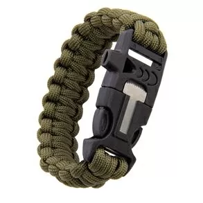 imagem de Pulseira Paracord Survival com Apito e Iniciador de Fogo - Guepardo